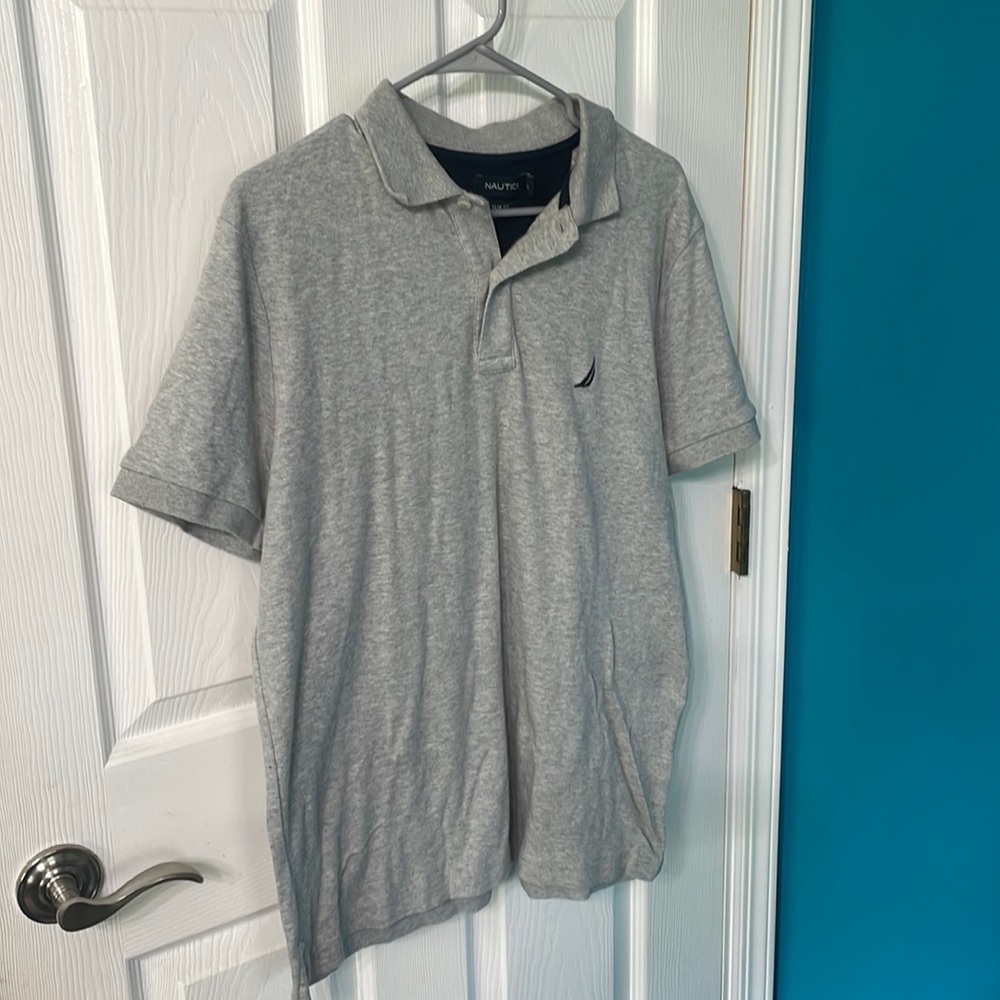 Nautica grey slim fit polo